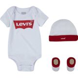 Levi's Kids giftset Classic Batwing met romper wit/rood