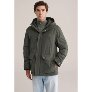 WE Fashion - Parka Jas - Heren - Waterafstotend - Met Capuchon en Zes Zakken