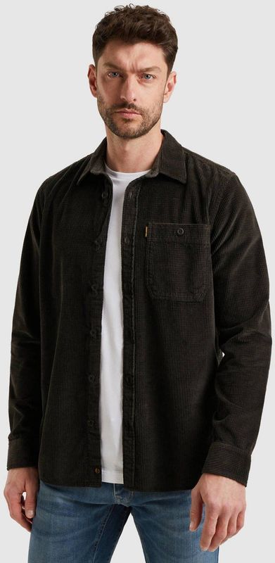 PME Legend Heren overhemd lange mouw grijs (Maat: S)