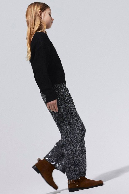 NAME IT KIDS Wide leg casual broek zwart