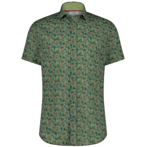 A fish named Fred regular fit overhemd Cactus met all over print sage green