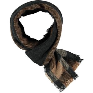 Sarlini geruite sjaal zwart/camel