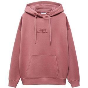 Mango Kids hoodie met tekst roze