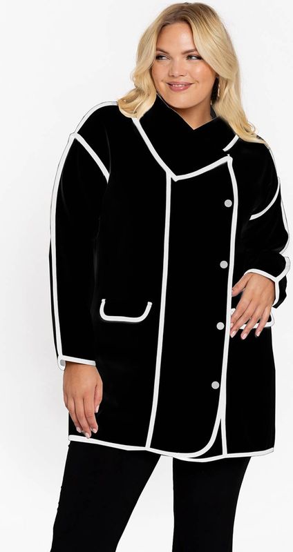 YOEK - Tussenjas - Zwart/Wit - Normale Pasvorm