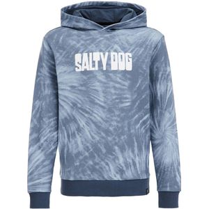 WE Fashion tie-dye hoodie blauw-wit