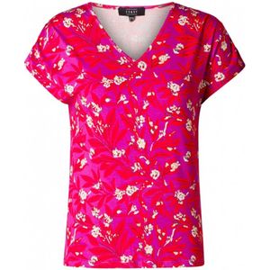 ES&SY blousetop met all over print paars/roze/ecru