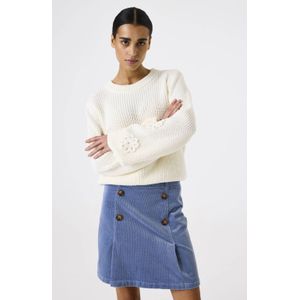 GARCIA - Sleeve Flowers - Trui - Gebroken Wit