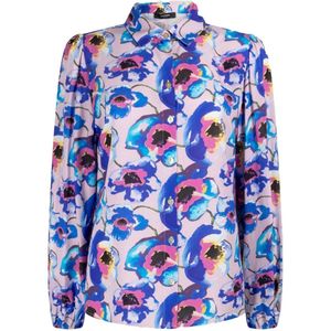 JANSEN Amsterdam gebloemde blouse LELIE blauw/wit/roze