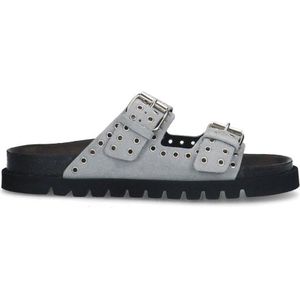 Manfield suède slippers grijs