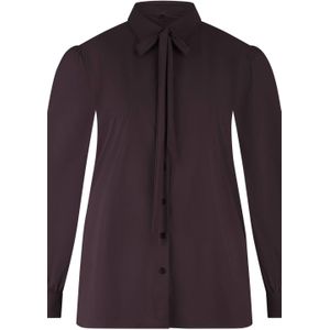 Plus Basics - Travelstof Blouse - Donkerrood