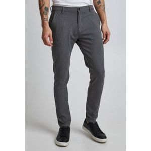 Solid slim fit pantalon Frederic med grey