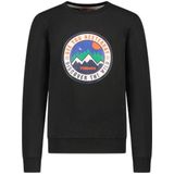 TYGO & vito sweater Safa met printopdruk zwart/wit/oranje