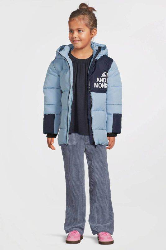 Me & My Monkey - Gewatteerde Winterjas - Lichtblauw - Voor Meisjes