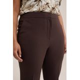 WE Fashion Curve flared pantalon donkerbruin