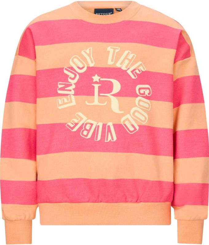 Retour Jeans - Gestreepte Sweater - Roze