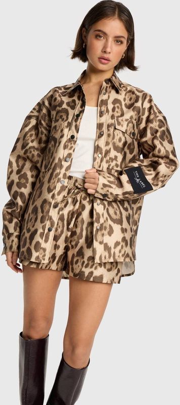 Alix The Label - Ladies Woven Jaquar Shorts - Bruin - Korte Broeken