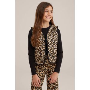 WE Fashion gilet met panterprint bruin/zwart