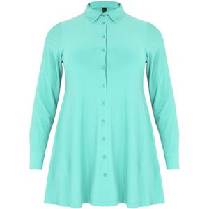 Yoek blouse DOLCE van travelstof turquoise