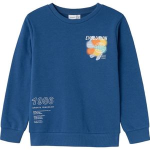 NAME IT KIDS sweater NKMBAHEPPE met backprint hardblauw