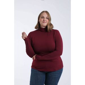 Paprika top met col donkerrood