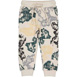 Quapi Mini regular fit joggingbroek MOOS met all over print ecru/grijs/blauw