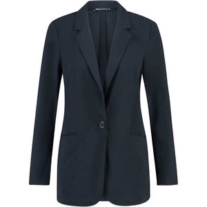 Expresso travelstof getailleerde blazer donkerblauw gebreid