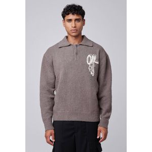 Off The Pitch - Boucle Grip Sweater - Grijs - Gebreid