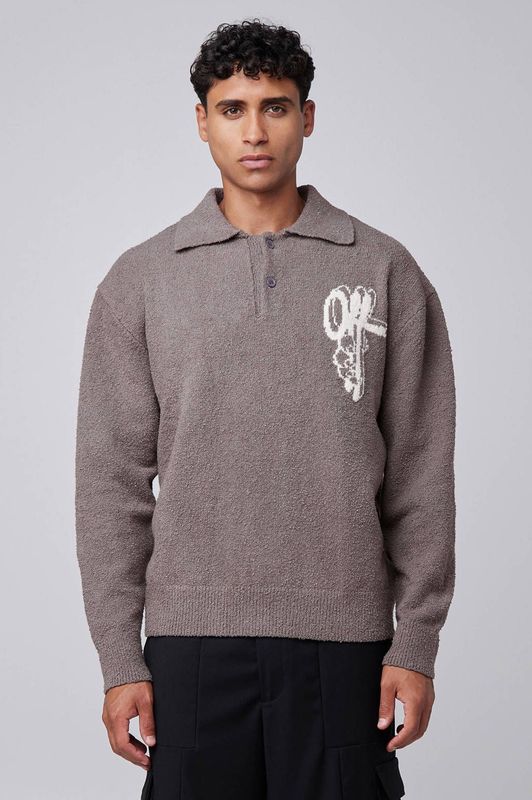 Off The Pitch - Boucle Grip Sweater - Grijs - Gebreid