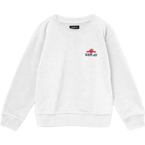 REPLAY sweater met logo wit