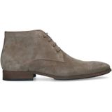 Manfield suède veterschoenen taupe