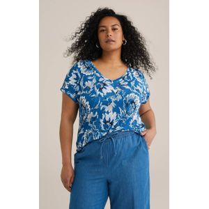 WE Fashion Curve T-shirt blauw