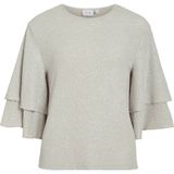 VILA - Vifora 3/4 Top - Grijsbruin - Regular Pasvorm