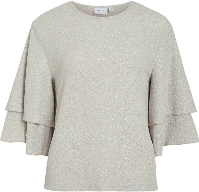 VILA - Vifora 3/4 Top - Grijsbruin - Regular Pasvorm