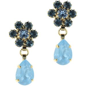 Otazu gold plated oorbellen met Swarovski kristallen Myrte Light Blue