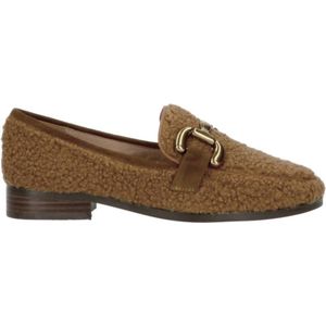 Bibi Lou teddy loafers met gesp cognac