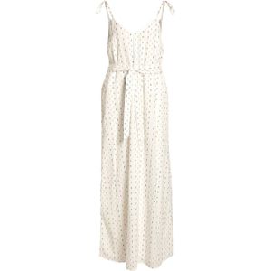 VILA maxi jurk VICLARINO met all over print en ceintuur creme