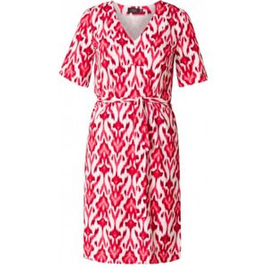 Yesta jurk met all over print rood/ecru