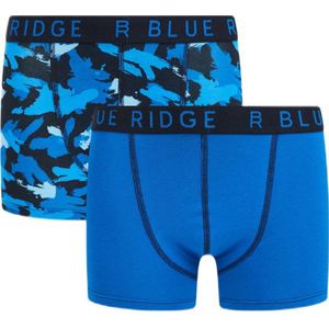 WE Fashion Blue Ridge boxershort - set van 2 blauw/donkerblauw