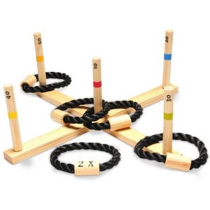 BS Toys Ringwerpen Werpspel - Buitenspeelgoed vanaf 6 Jaar - Ring Gooien - 5 Ringen - 50x50x10 cm