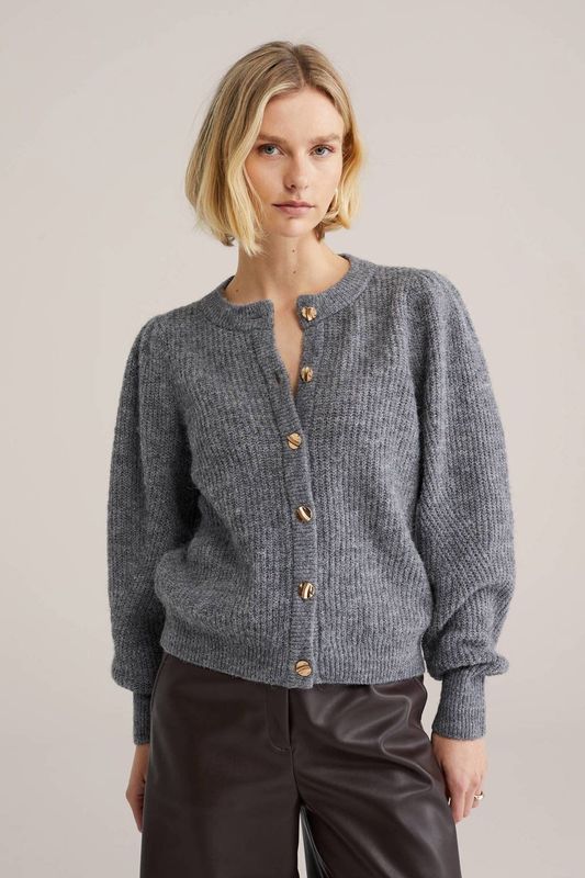 WE Fashion gebreid vest grijs