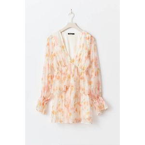 Gina Tricot - Korte Jurk - Ecru - Lange Mouwen - V-hals