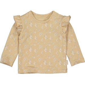 LEVV baby gebloemde longsleeve LNINANOS van biologisch katoen geelgroen