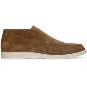 Manfield suède hoge loafers camel