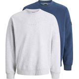 JACK & JONES Sweatshirt 'JCOPOINT'  blauw / wit gemêleerd