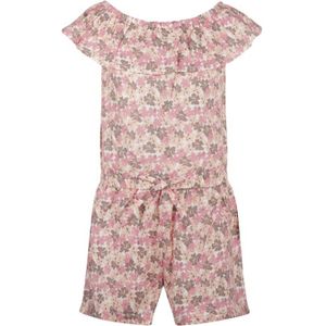 Koko Noko Gebloemde Jumpsuit R50965-37 Roze/Taupe