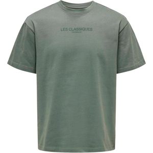 ONLY & SONS oversized T-shirt ONSLES met printopdruk balsam green