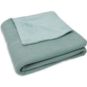 Jollein baby ledikantdeken Basic Knit 100x150cm Forest Green/Fleece