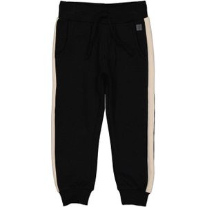 LEVV regular fit joggingbroek GUZ met zijstreep zwart/ecru