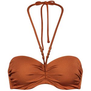 Cyell voorgevormde strapless bandeau bikinitop brons