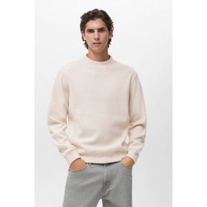 Mango Man trui gebreid ecru